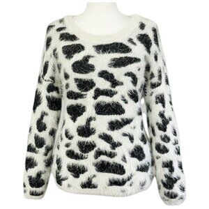 Raga Leopard Eyelash Knit Sweater Beige XS